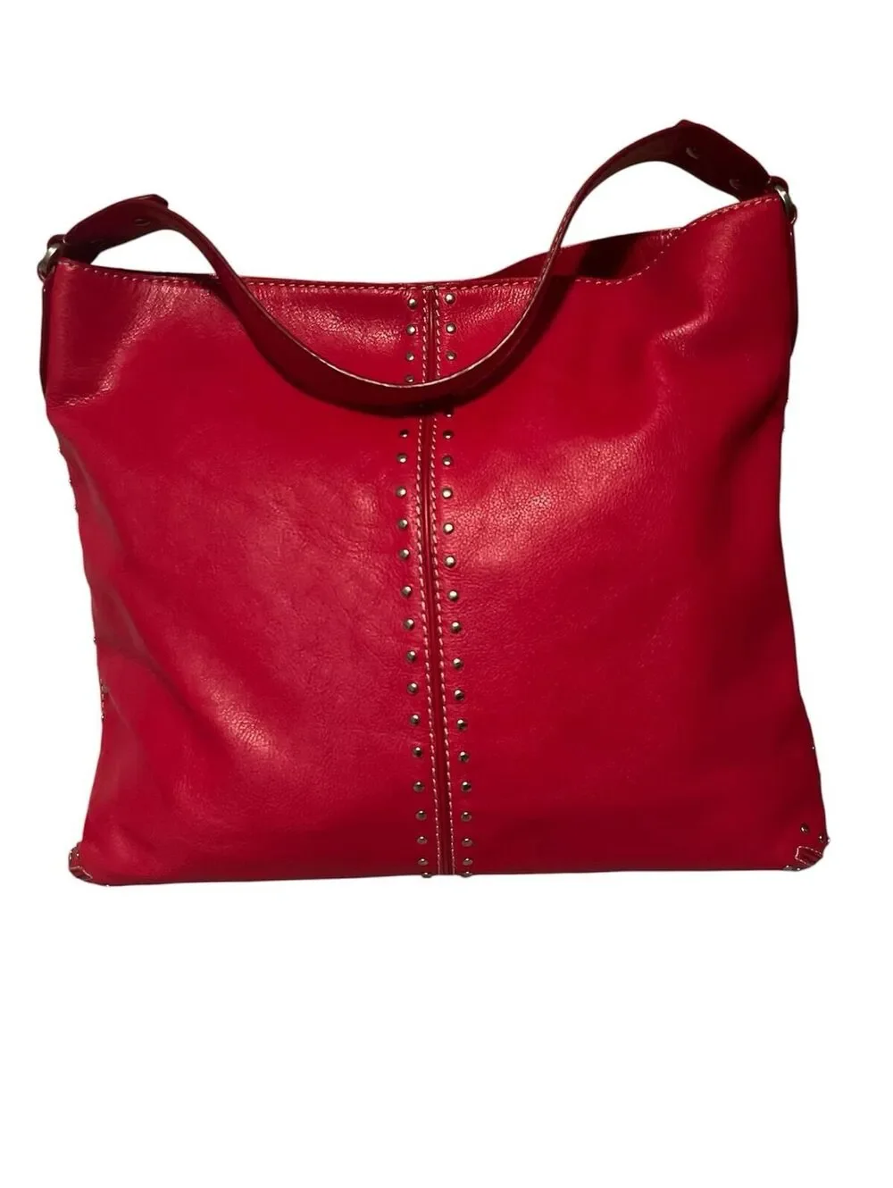 MK5. Michael Kors red leather studded shoulder bag